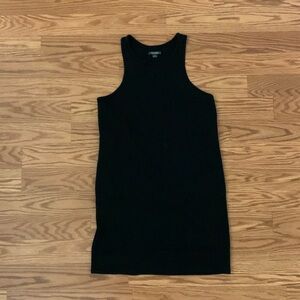 Racer back black dress.